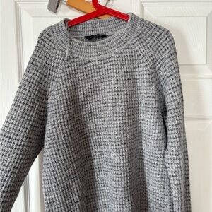 Cozy Grey Waffle-Knit Women's Sweater